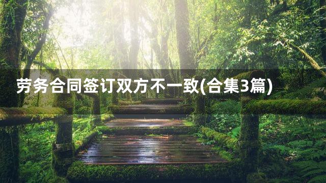 劳务合同签订双方不一致(合集3篇)