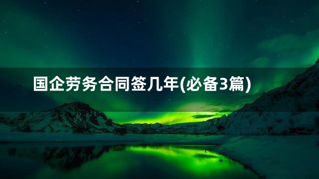 国企劳务合同签几年(必备3篇)