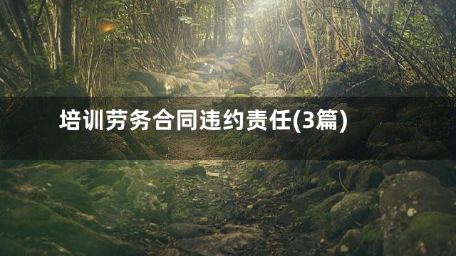 培训劳务合同违约责任(3篇)