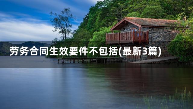 劳务合同生效要件不包括(最新3篇)