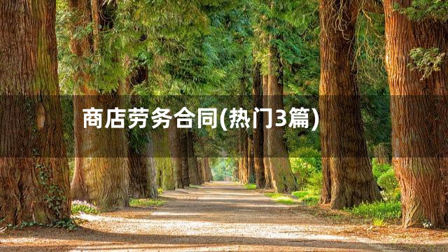商店劳务合同(热门3篇)