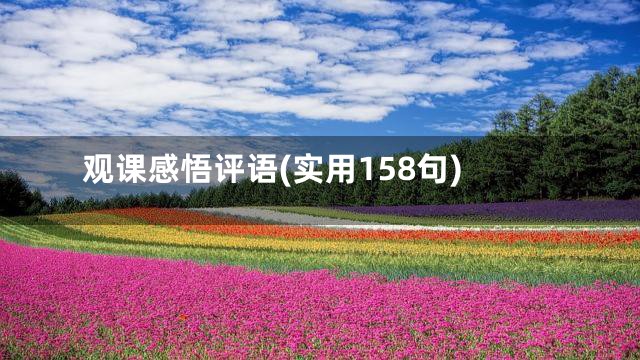 观课感悟评语(实用158句)