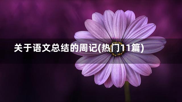 关于语文总结的周记(热门11篇)