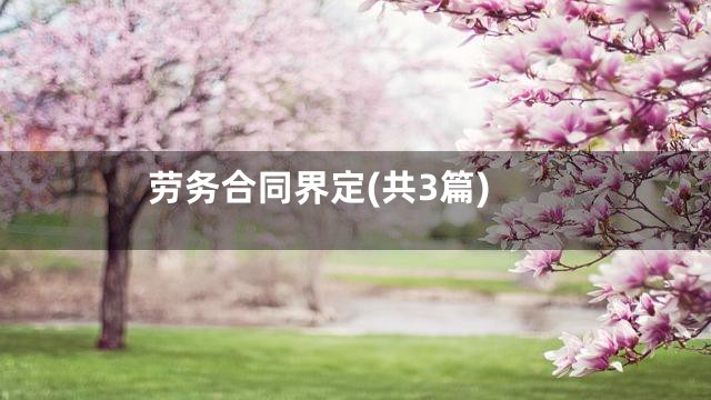 劳务合同界定(共3篇)