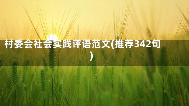 村委会社会实践评语范文(推荐342句)
