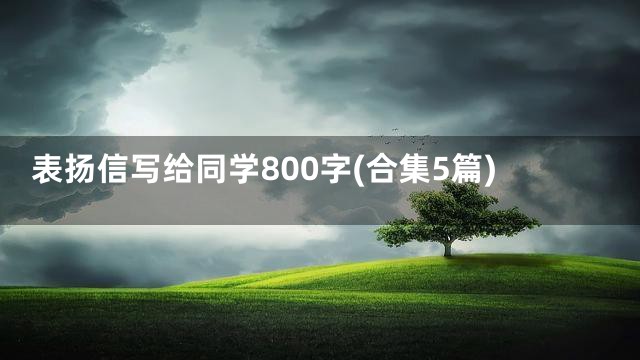 表扬信写给同学800字(合集5篇)