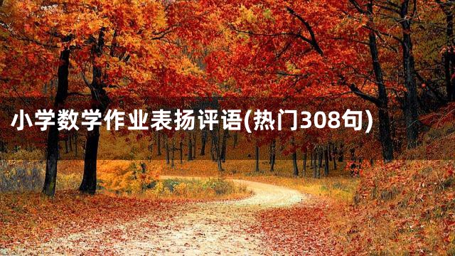 小学数学作业表扬评语(热门308句)