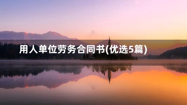 用人单位劳务合同书(优选5篇)