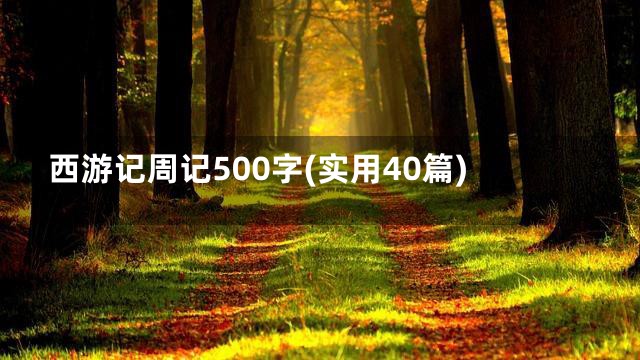 西游记周记500字(实用40篇)