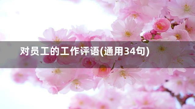 对员工的工作评语(通用34句)