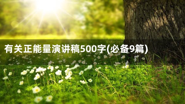 有关正能量演讲稿500字(必备9篇)