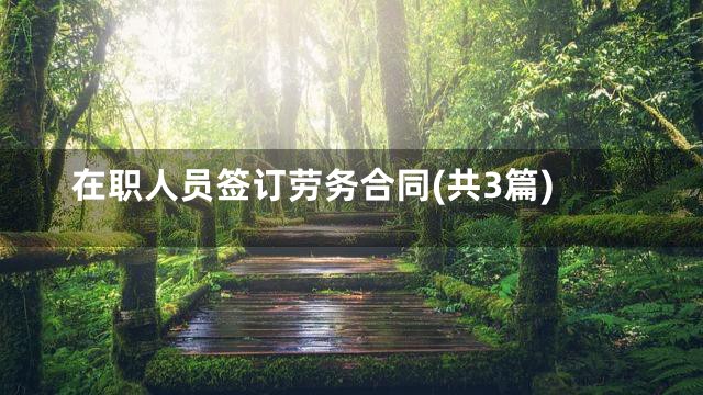在职人员签订劳务合同(共3篇)