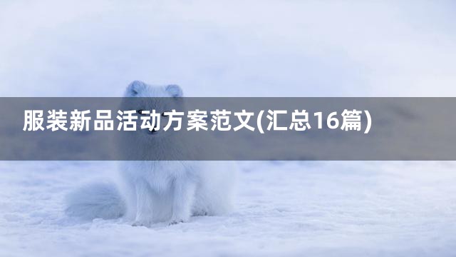 服装新品活动方案范文(汇总16篇)