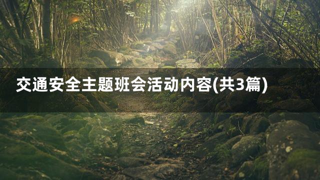交通安全主题班会活动内容(共3篇)