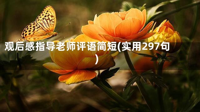 观后感指导老师评语简短(实用297句)